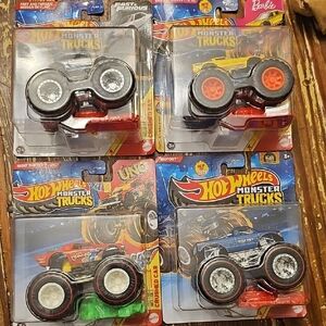 Monster Trucks Set - Red, Black, Green